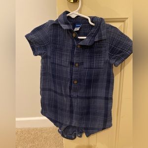 Old Navy Flannel Button Up Onesie